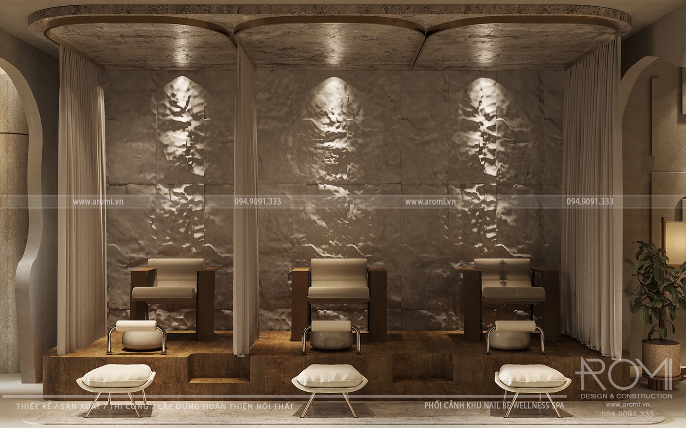 Không Gian Spa Sử Dụng Chất Liệu Gỗ và Đá Tạo Cảm Giác Gần Gũi Và Ấm Áp