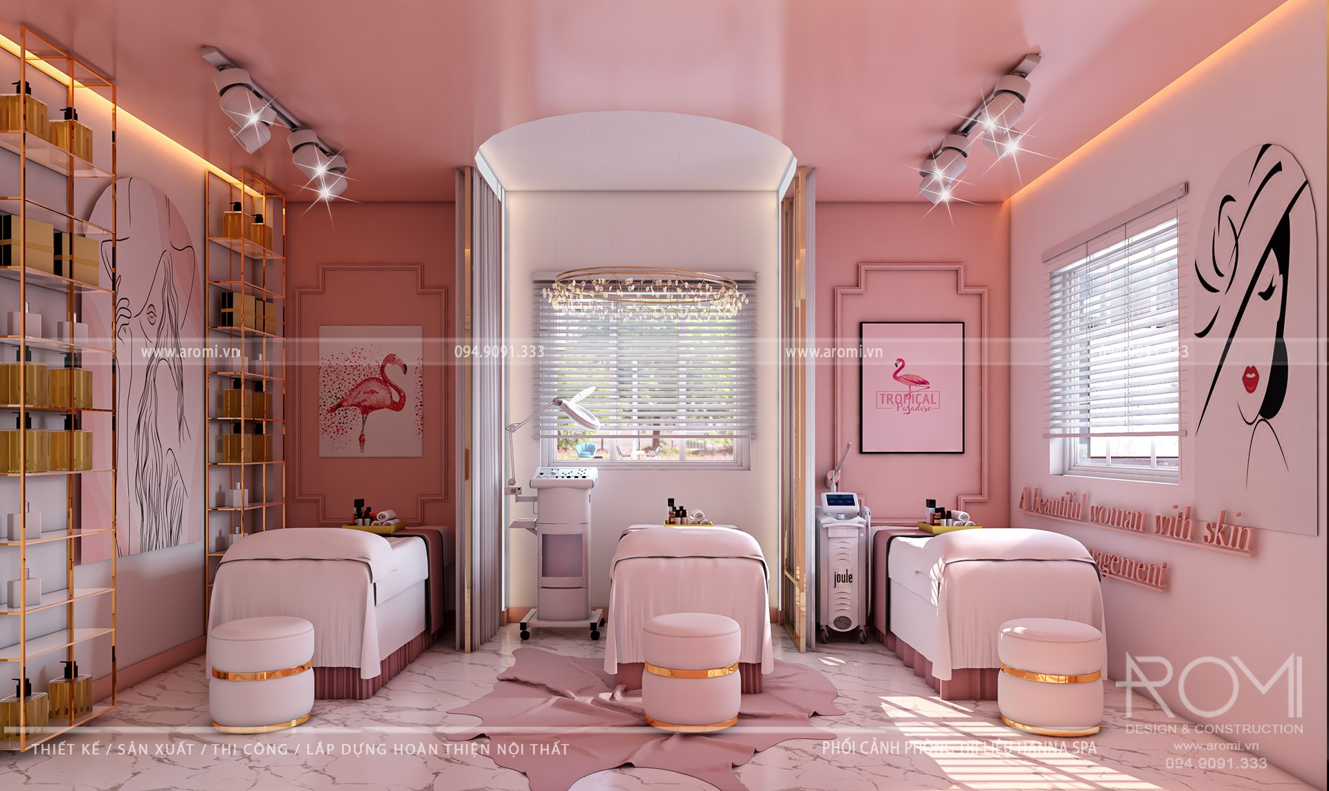 Vẻ đẹp thanh lịch của spa nail hồng pastel thu hút mọi ánh nhìn