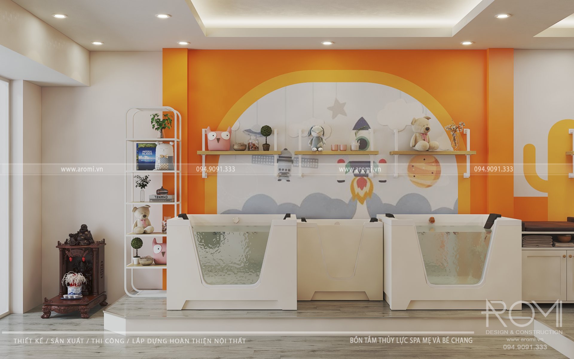 Không gian spa mẹ và bé thanh lịch và an toàn