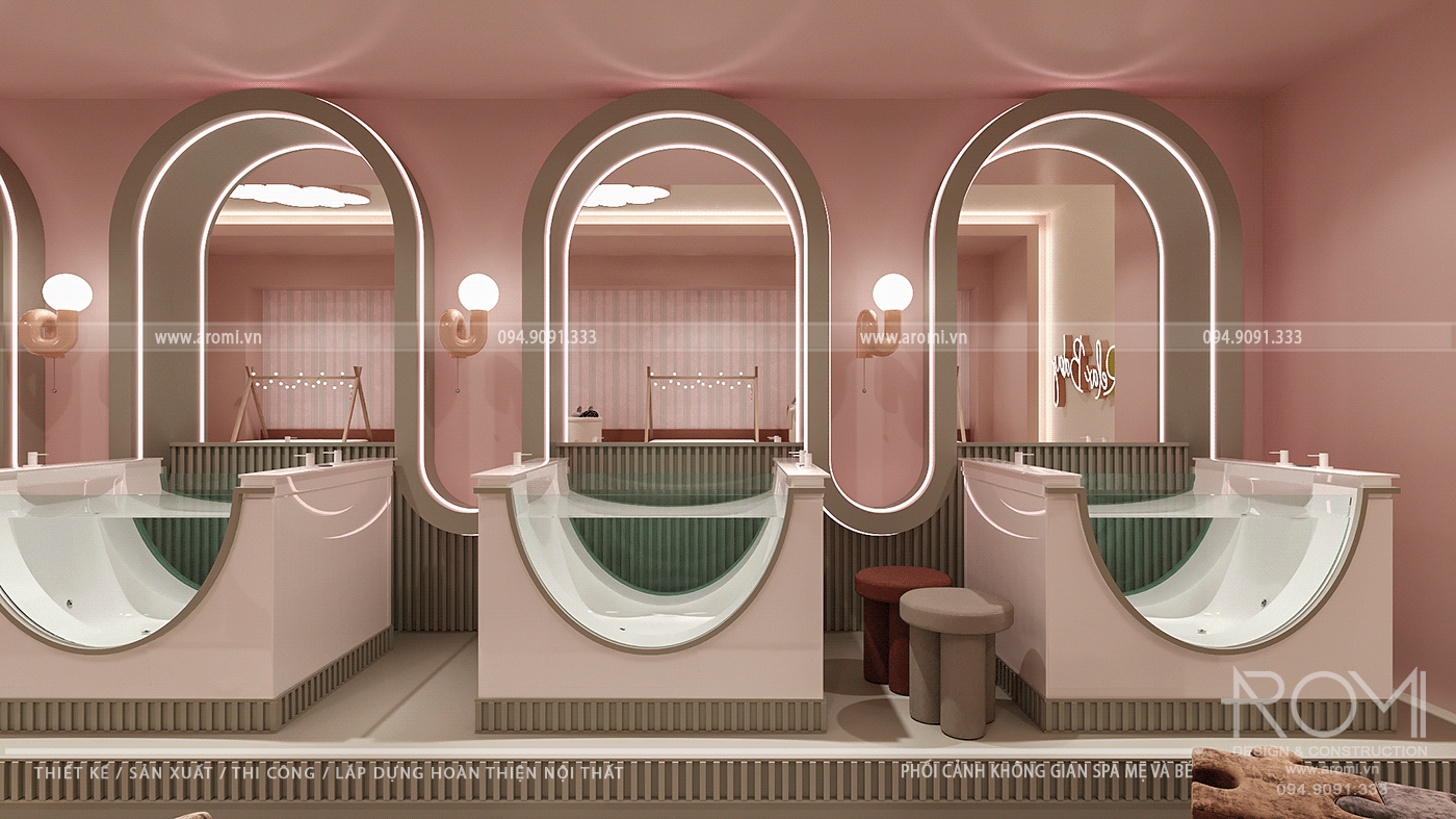 Không gian spa mẹ và bé được bố trí khoa học và tiện nghi