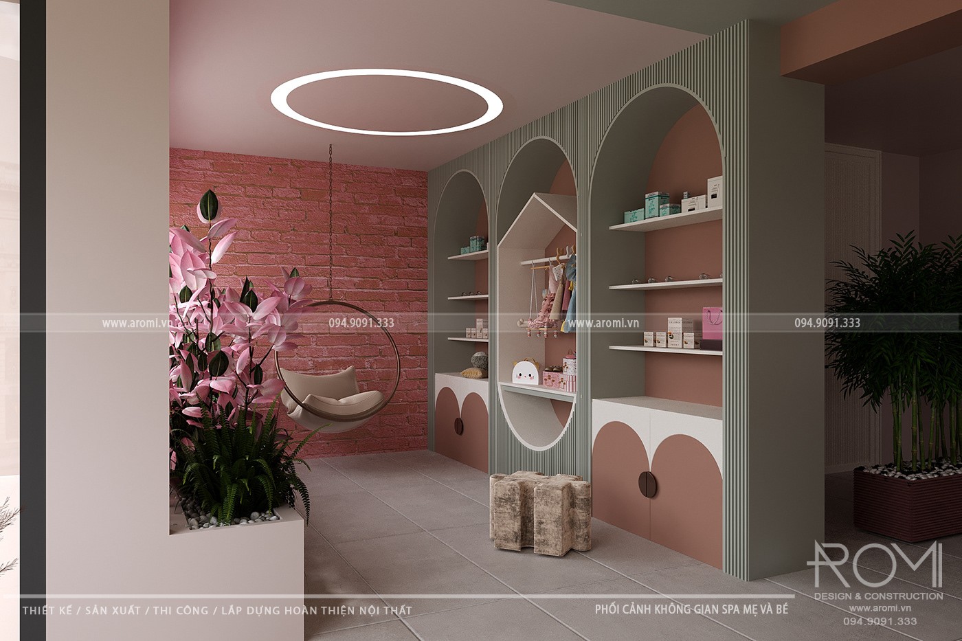 Không gian spa mẹ và bé được bố trí khoa học và tiện nghi