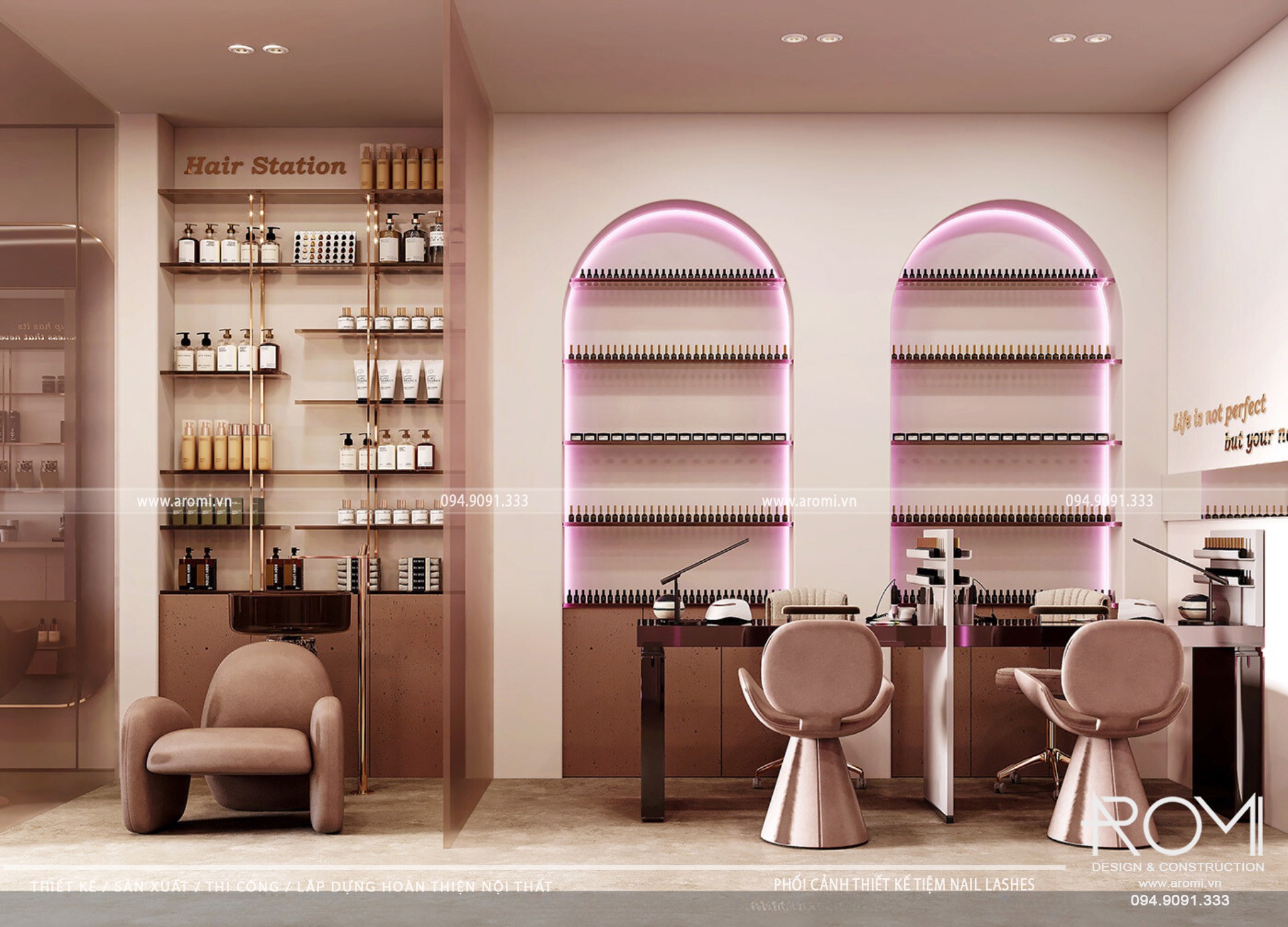 Thiết Kế Tiệm Nail Đẹp Phong Cách Hàn Quốc