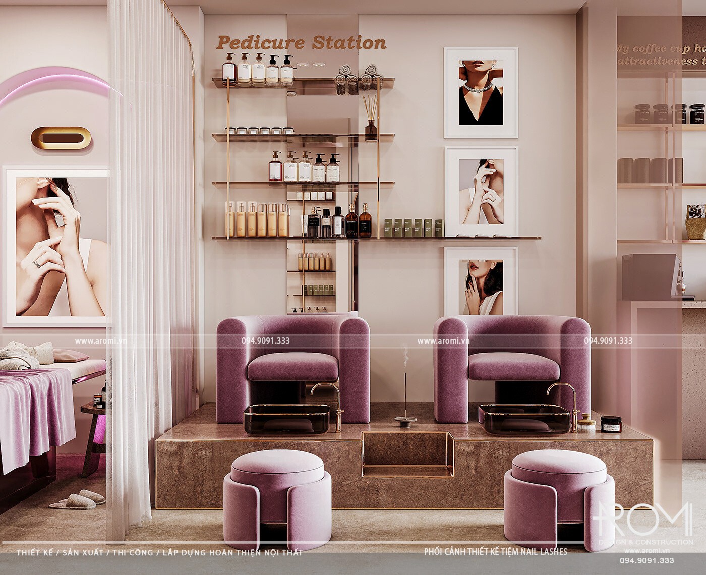 Thiết Kế Tiệm Nail Đẹp Phong Cách Hàn Quốc