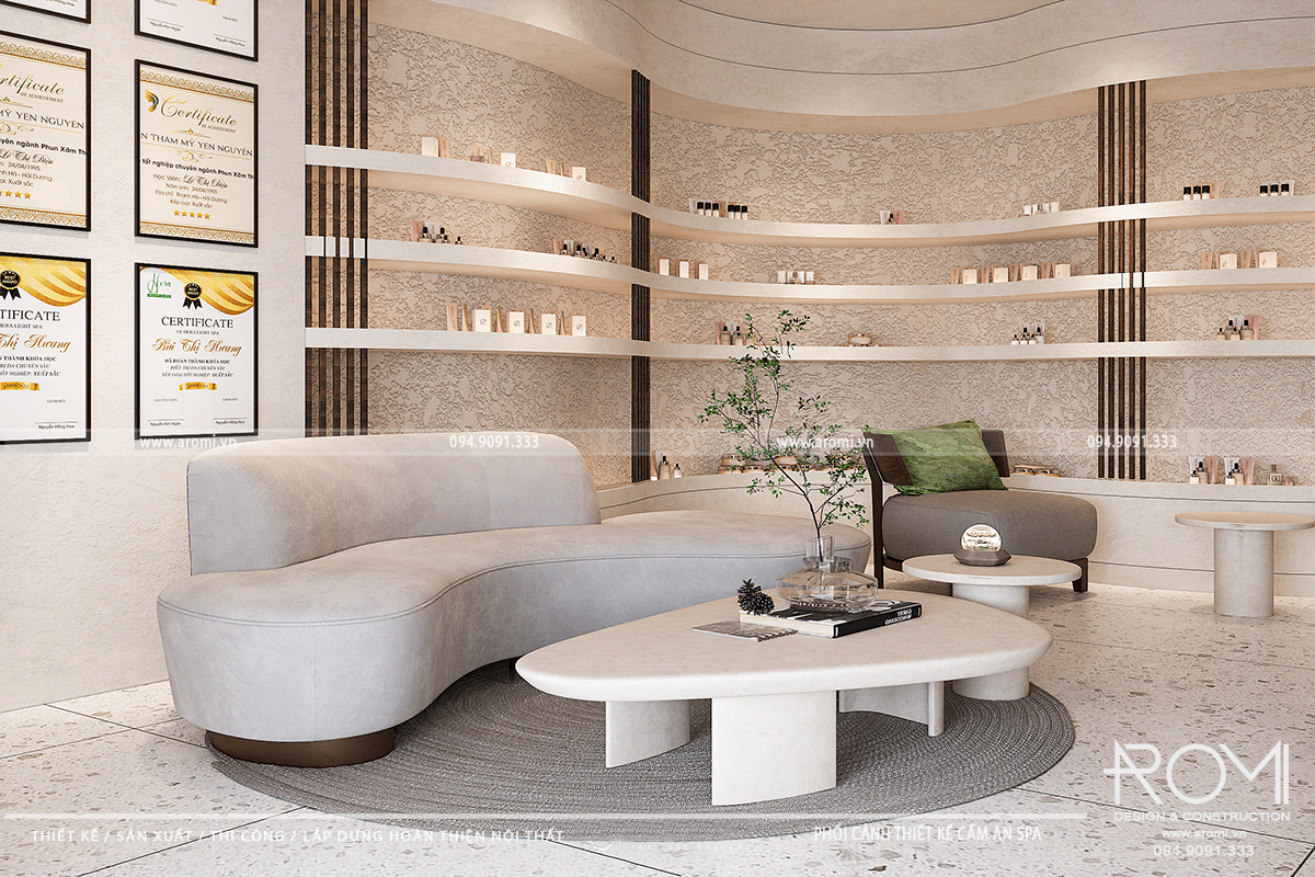 thiết kế spa gội đầu dưỡng sinh đông y